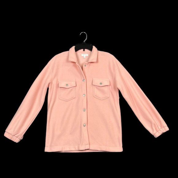 Abound Womens Fleece Shirt Jacket Size Small Light Pink Stylish Lightweight Cozy - Picture 1 of 11